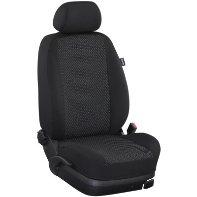 Wohnmobil Dethleffs Globe 4 / Maßangefertigter Rücksitzbezug :: 103. Stoff Karo-grau / Stoff schwarz