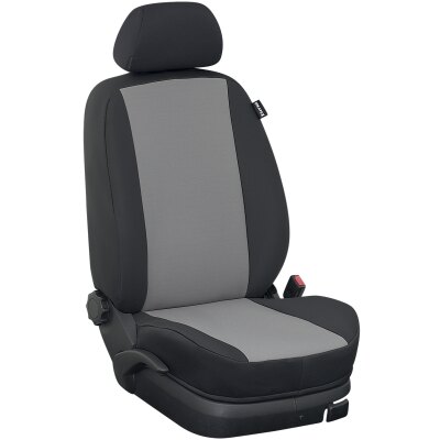 VW T5 Doka Doppelkabine Facelift, Bj. 10/2009 - 2015 / Maßangefertigtes Komplettset 5-Sitzer :: 112. Stoff grau / Stoff schwarz