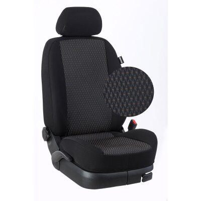 VW Caddy, Bj. 2015 - 2020 / Maßangefertigtes Komplettsetangebot 5-Sitzer :: 001. Stoff Brilliant / Stoff schwarz
