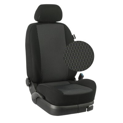 VW Passat 3G/B8, ab Bj. 2014 - / Maßangefertigte Vordersitzbezüge :: 003. Stoff Colorado / Stoff schwarz