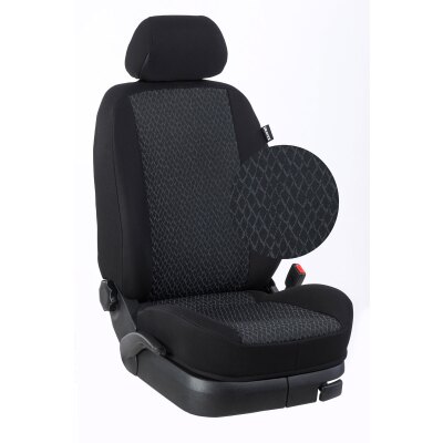 VW Caddy, Bj. 2015 - 2020 / Maßangefertigtes Komplettsetangebot 5-Sitzer :: 006. Stoff Modena / Stoff schwarz
