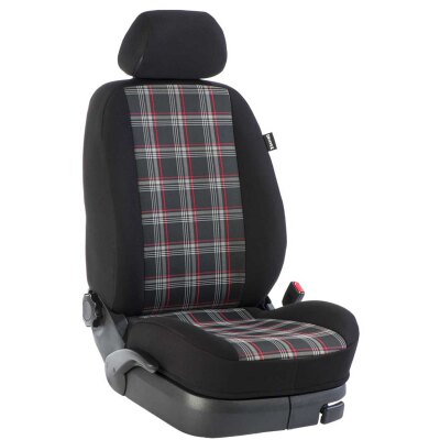 VW Golf 7 Kombi + Fließheck, ab Bj. 2012 - / Maßangefertigtes Komplettsetangebot :: 123. Stoff GTI-rot / Stoff schwarz