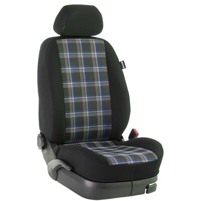 VW Golf 7 Kombi + Fließheck, ab Bj. 2012 - / Maßangefertigtes Komplettsetangebot :: 124. Stoff GTI-blau / Stoff schwarz /