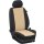 VW T4 Multivan I + II, Bj. 1991 - 2003 / Maßangefertigte Vordersitzbezüge :: 010. Stoff beige / Stoff schwarz