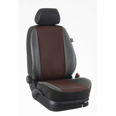Ford Ranger, ab Bj. 2016 - 2023 / Maßangefertigter Rücksitzbezug :: K94. Kunstleder Espresso / Kunstleder schwarz  (15% Aufpreis)