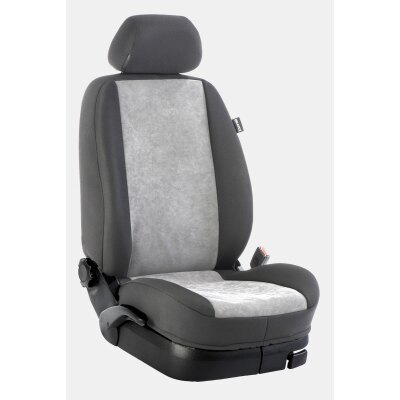 VW Caddy, Bj. 2015 - 2020 / Maßangefertigtes Komplettsetangebot 5-Sitzer :: 015. Stoff Alcantra-grau / Stoff anthrazit  (15% Aufpreis)