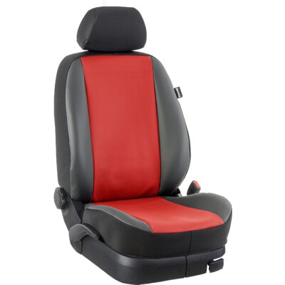 Mercedes Marco Polo (W447), ab Bj. 2014 - / Maßangefertigter Einzelsitzbezug hinten :: K82. Kunstleder rot / Kunstleder schwarz