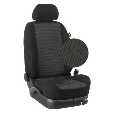 Iveco Daily, Bj. 06/2006 - 03/2014 / Maßangefertigte Vordersitzbezüge 3-Sitzer (Fahrersitz + Doppelbeifahrersitz) :: 003. Stoff Colorado / Stoff schwarz