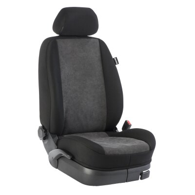 Maßangefertigter Rücksitzbezug (Zweierbank) für Toyota Crosscamp :: 016. Stoff Alcantra-anthrazit / Stoff schwarz (15% Aufpreis)
