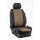 Maßangefertigter Rücksitzbezug (Zweierbank) für Toyota Crosscamp :: K96. Kunstleder Karo-braun / Stoff schwarz / (15% Aufpreis)
