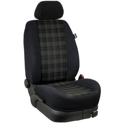 Fiat Pilotsitz (ohne Gurthalter), Bj. 05/2006 - 2014 / Maßangefertigte Vordersitzbezüge für Wohnmobile :: 203. Stoff Marlin / Stoff schwarz