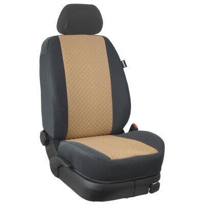 VW Touran, Bj. 2003 - 2010 / Maßangefertigte Vordersitzbezüge :: 212. Stoff Space-beige / Stoff anthrazit