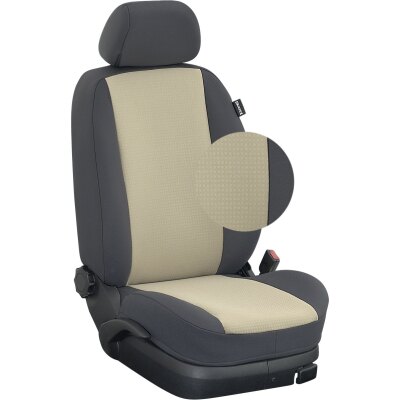 Wohnmobil Citroen Pössl Roadcruiser R (Version 1) / Maßangefertigter Rücksitzbezug :: 135. Stoff Milano beige / Stoff anthrazit