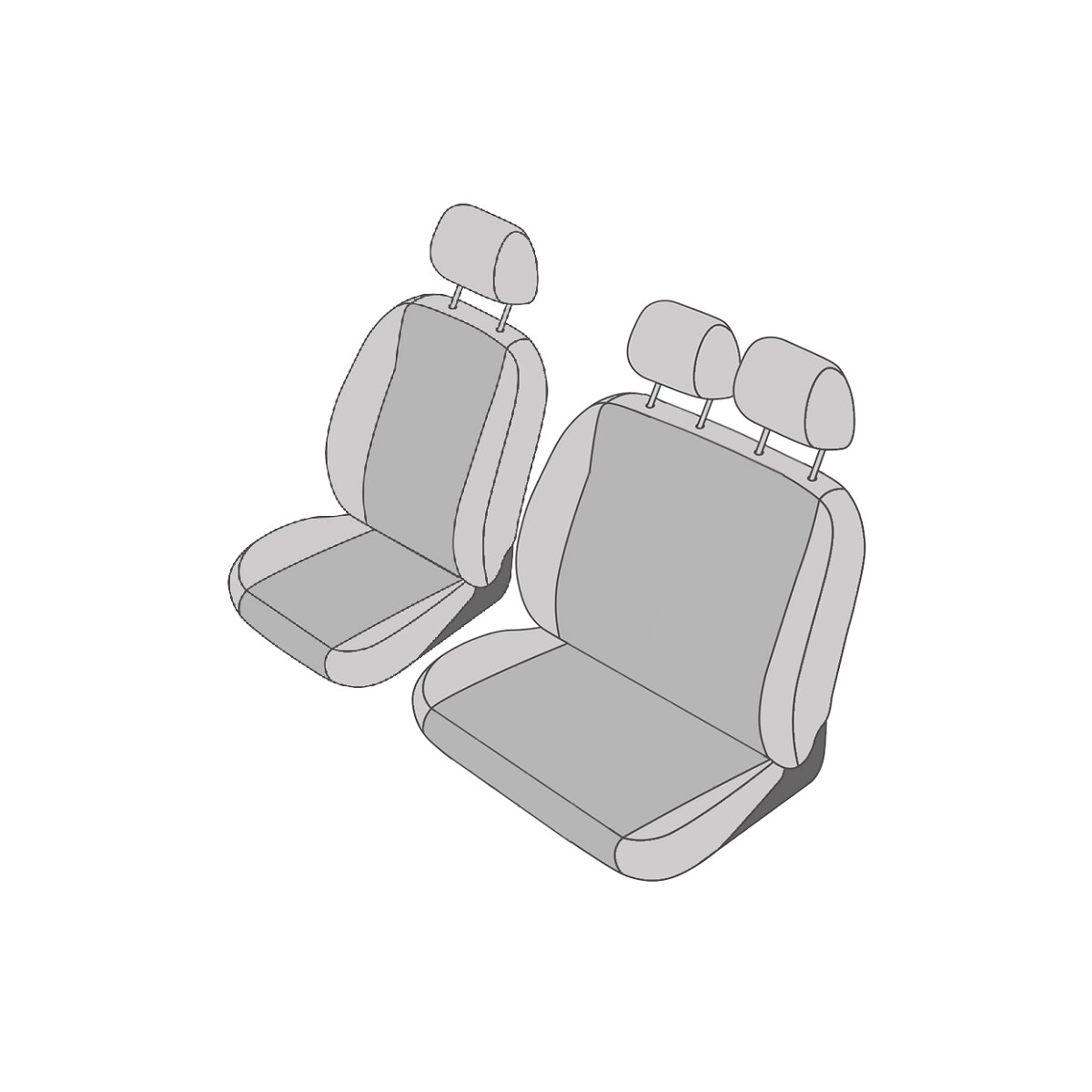 VW Caddy 5 ab Bj. 02/2020 Sitzbezüge für die Rücksitze in der 2
