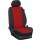 VW Caddy 5 Life / Caddy 5 Maxi, ab Bj. 02/2020 - / Maßangefertigtes Komplettsetangebot 7-Sitzer :: 120. Stoff Rot / Stoff schwarz