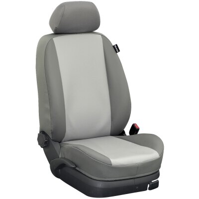 VW Caddy 5 (Kombi), ab Bj. 02/2020 - / Maßangefertigte Vordersitzbezüge :: K102. Kunstleder Stone / Kunstleder grau