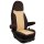 Automobilstoffe Meterware :: 222. Stoff beige / Stoff espresso