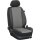 Opel Movano C, ab Bj. 01/2021 - / Maßangefertigte Vordersitzbezüge 3-Sitzer (Fahrersitz + Doppelbeifahrersitz) :: K88. Kunstleder grau / Kunstleder schwarz / (15% Aufpreis)