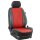 Tesla Model Y, ab Bj. 2020 - / Maßangefertigter Rücksitzbezug :: K82. Kunstleder rot / Kunstleder schwarz / (15% Aufpreis)