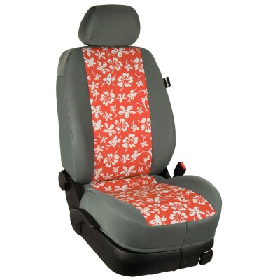 VW ID Buzz, 5-tür Van ab Bj.08/2022 - / Maßangefertigte Vordersitzbezüge (Einzelsitze) :: HS46T. Hawaii orange / Stoff grau
