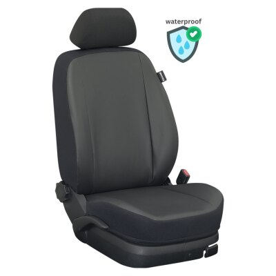 Renault Kangoo II, ab Bj. 2008 - 2021/ Maßangefertigte Vordersitzbezüge :: K81. Kunstleder schwarz / Kunstleder schwarz