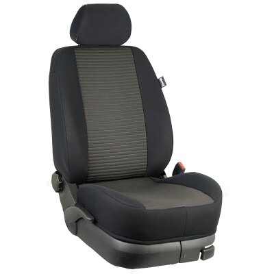 VW ID Buzz, 5-tür Van ab Bj.08/2022 - / Maßangefertigter Rücksitzbezug ( 2. Reihe Zweierbank+ Einzelsitz) :: 253. Stoff Lines / Stoff schwarz