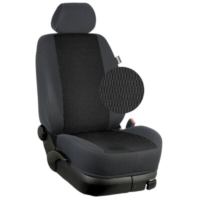 Maßangefertigte Vordersitzbezüge passend für Knaus Wohnmobile mit Pilotsitzen :: 241. Stoff Atlanta-schwarz / Stoff anthrazit