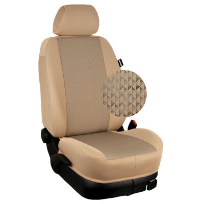 Maßangefertigte Vordersitzbezüge passend für Citroen Wohnmobile mit Pilotsitzen :: 231. Stoff Kairo / Stoff beige