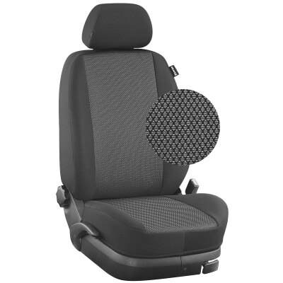 Maßangefertigte Vordersitzbezüge passend für VW Wohnmobile mit Sitzen mit verstellbaren Kopfstützen :: 234. Stoff London / Stoff anthrazit