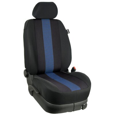 Maßangefertigte Vordersitzbezüge passend für Westfalia Wohnmobile mit Pilotsitzen :: 005. Stoff Barcelona-blau / Stoff schwarz