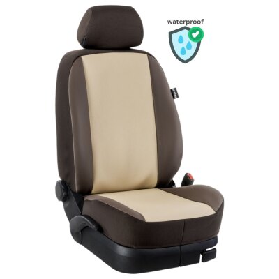 Wohnmobil Chausson Welcome + Flash, Bj.: 2015/ Maßangefertigter Rücksitzbezug (Einzelsitz) :: K93. Kunstleder beige / Kunstleder Espresso