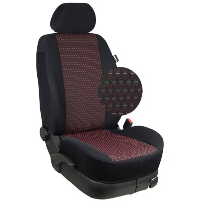 Wohnmobil Carthago C-Compactline / Maßangefertigte Rücksitzbezug (Einzelsitz) :: 262. Stoff Mumbai-rot / Stoff schwarz