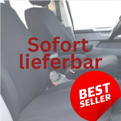 #VW T5 / T6 / T6.1 California / Multivan, Bj. 10/2009 - Maßangefertigte Vordersitzbezüge :: Stoff schwarz / Stoff schwarz