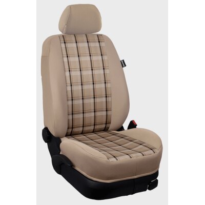 Ford Transit Transporter, Bj. 2006 - 2013 / Maßangefertigter Dreierbankbezug 3. Reihe :: 274. Stoff GTI-beige / Stoff beige
