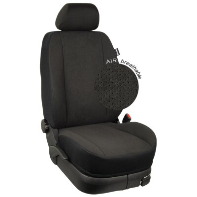 Maßangefertigte Vordersitzbezüge für Wohnmobil Grammer Pilotsitz mit Gurt :: 279. Stoff Alcantra-AIR / Stoff Alcantra-AIR / Stoff schwarz