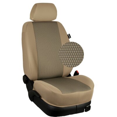 Wohnmobil Eura Mobil Integra Line / Maßangefertigter Rücksitzbezug (4-teilig +2 Kopfstützen) :: 245. Stoff Dubai / Stoff beige