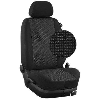 Maßangefertigter Rücksitzbezug für Wohnmobil mit Aguti GIS-Light Sitzen (Einzelsitz) :: 237. Stoff Dublin-grau / Stoff schwarz