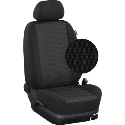 *Renault Kangoo III (NICHT E-Tech!) ab B. 08/2021, Maßangefertigter Rücksitzbezug im Design Stoff Paris / Stoff schwarz, Art.Nr.: 9507