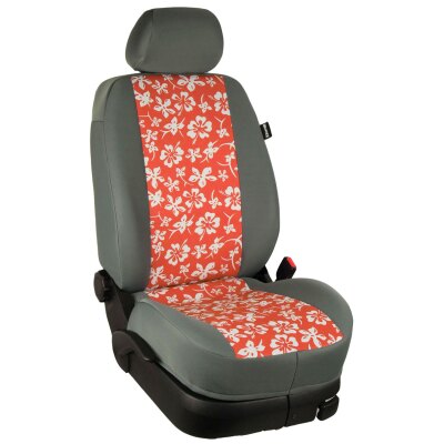 Wohnmobil Adria Twin (Version 2) / Maßangefertigter Rücksitzbezug :: HS46T. Hawaii orange / Stoff grau