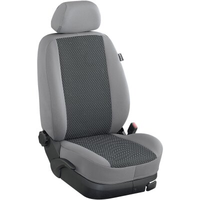 Skoda Elroq, ab Bj. 01/2025 - / Maßangefertigte Vordersitzbezüge :: 161. Stoff Kreta / Stoff grau