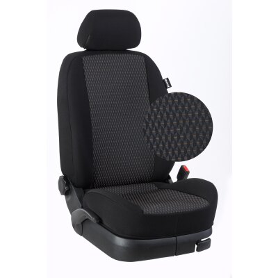 *Skoda Fabia IV, ab Bj. 2021 - , Rücksitzbezug im Design Stoff Brilliant / Stoff schwarz, Art.Nr.: 9510
