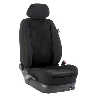 *Seat Alhambra, ab Bj. 2010 - , Rücksitzbezug (3 Einzelsitzbezüge) im Design Stoff Alcantra-schwarz / Stoff schwarz, Art.Nr.: 9511