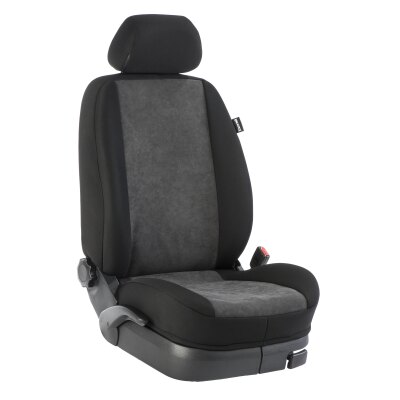 *Wohnmobil Pilotsitz, ab Bj. 2014, 2 Vordersitzbezüge im Design Stoff Alcantra-anthrazit / Stoff Alcantra-schwarz / Stoff schwarz, Art.Nr.: 9513
