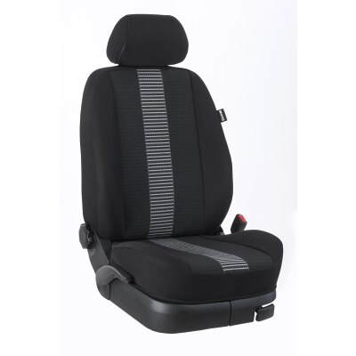 *Wohnmobil Pössl Rücksitzbezug Zweierbank im Design Stoff Barcelona-grau / schwarz, Art. Nr.: 9516