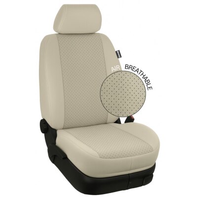 Maßangefertigter Rücksitzbezug für Wohnmobil mit Isringhausensitz 1000/337 (Einzelsitz) :: 289. Stoff Alcantra-AIR-beige / Stoff creme