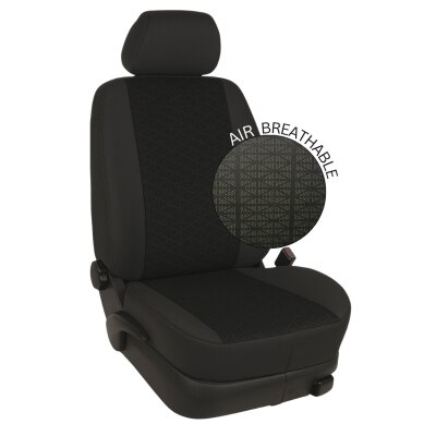Ford Transit Connect, ab Bj. 10/2018 - 2025 / Maßangefertigte Vordersitzbezüge (2 Einzelsitze) :: 291. Stoff Alcantra-AIR-Bently-schwarz / Stoff anthrazit