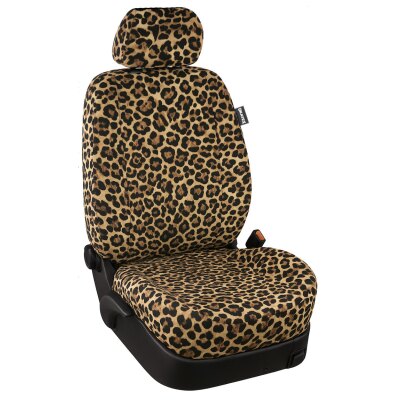 Fiat 500 e (Typ FA1) Fließheck + Cabrio, ab Bj.07/2020 / Maßangefertigte Vordersitzbezüge :: 299. Stoff Leopard / Stoff Leopard