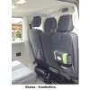 VW T6 / T6.1 Transporter / Caravelle, Bj. 06/2015 - / Maßangefertigte Vordersitzbezüge 3-Sitzer (Fahrersitz + Doppelbeifahrersitz)