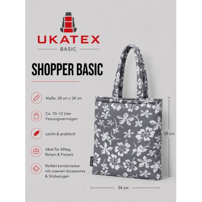 Shopper Bag "Basic" - Hawaii grau