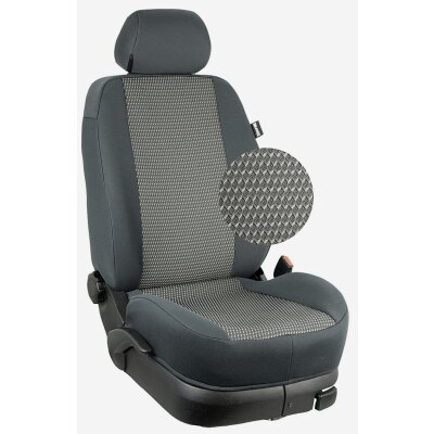*Wohnmobil Pilotsitz, Bj. 2006 - 2014, 2 Vordersitzbezüge im Design Stoff Florida / anthrazit, Art.Nr.: 9554